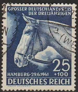1941 - Рейх - Скачки в Гамбурге Mi.779 _10,0 EU _гаш