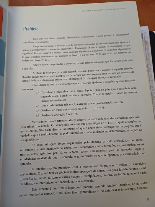 Livro Aprender a Matemática de forma Ludica de Maria Filomena Caldeira