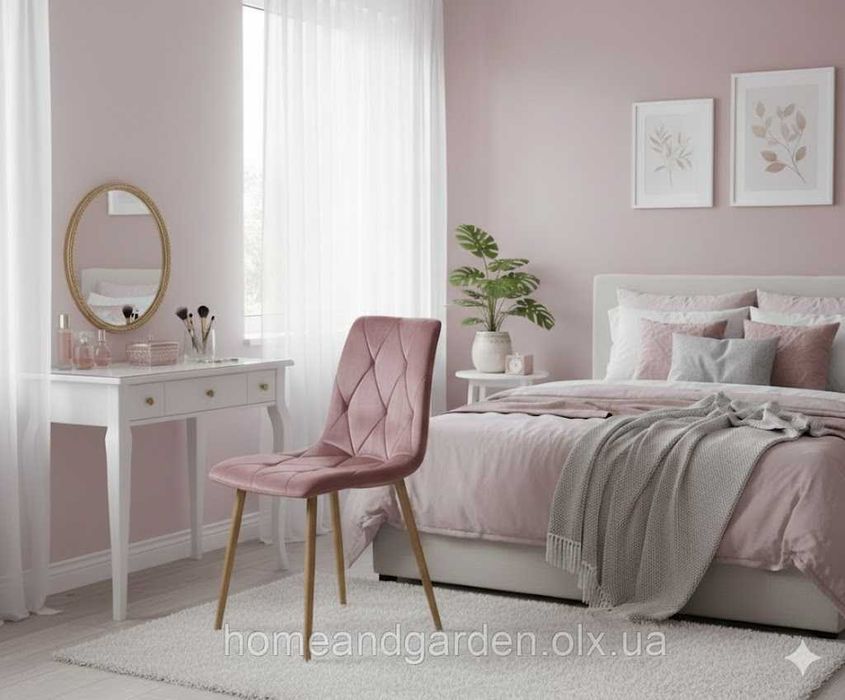 Крісло Велюр, Стілець скандинавський Piado стул лофт (чорний, рожевий)