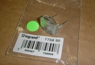 Lâmpada de substituição néon 230V AC 1mA verde - Legrand 775890