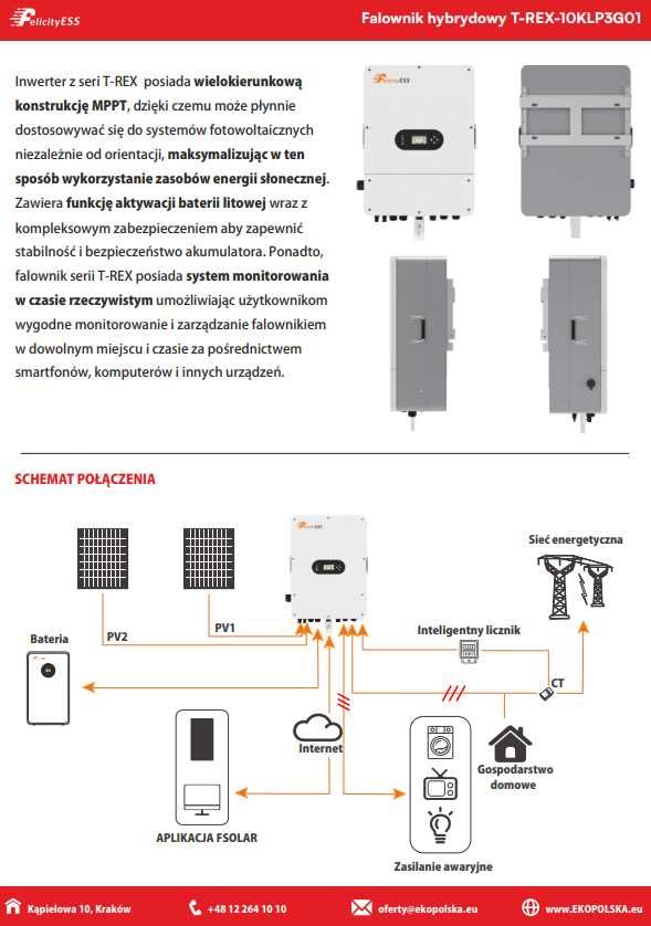 Falownik Hybrydowy FelicityESS 10kW T-REX Oficjalny Dystrybutor