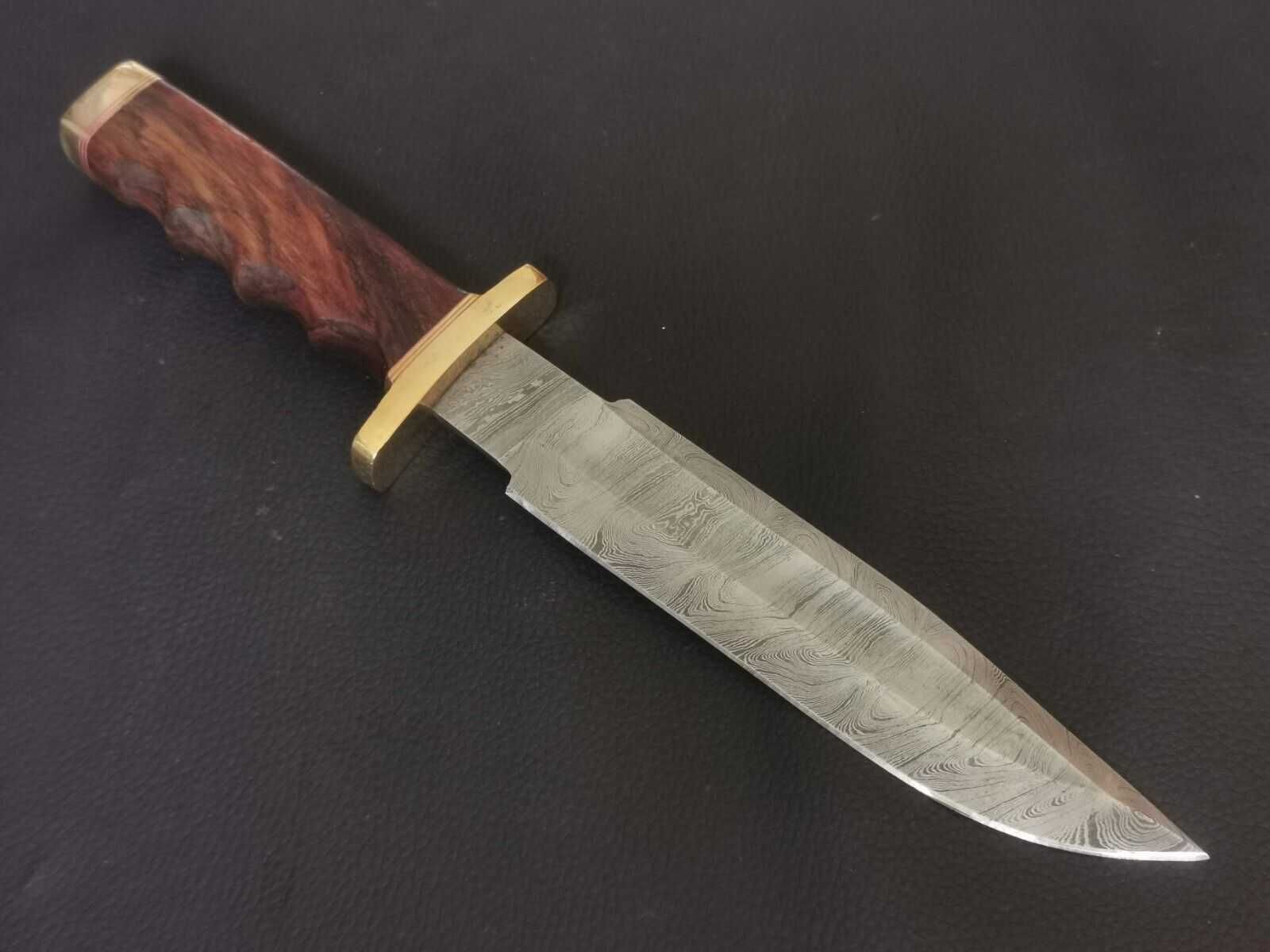 nóż myśliwski BOWIE DAMAST stal damasceńska 32cm. SKINNER bushcraft