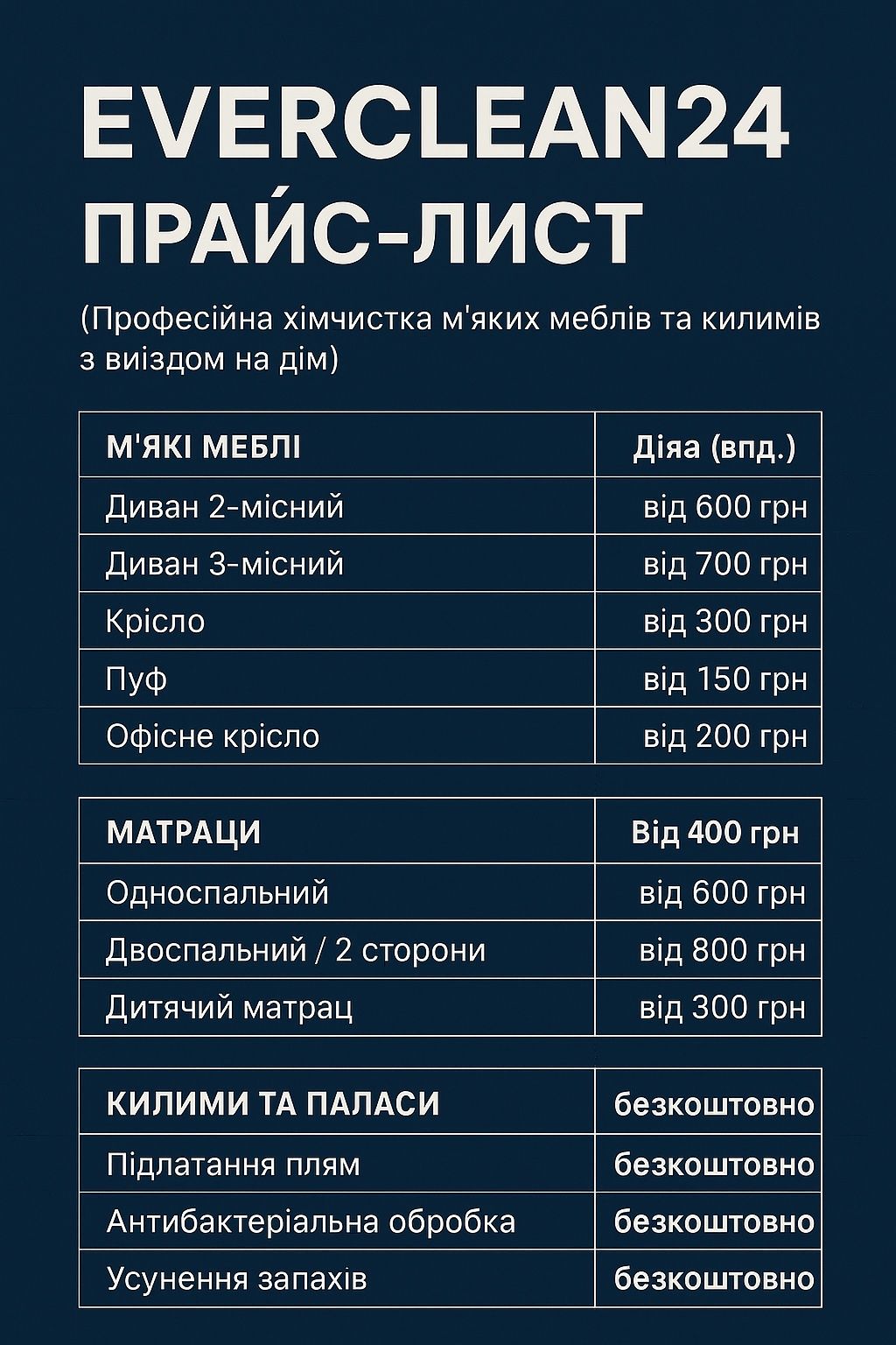Хімчистка м'яких меблів!