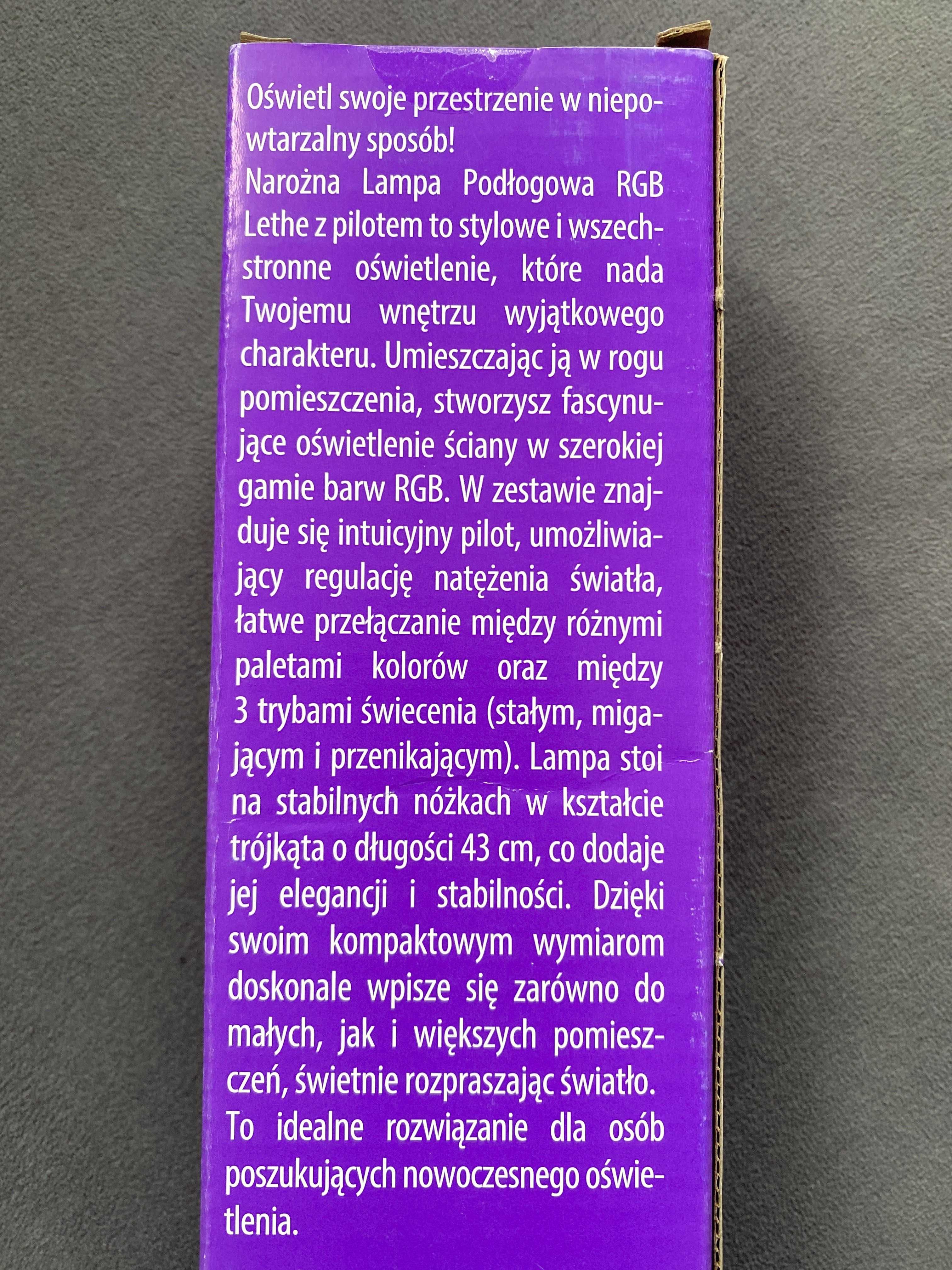 Nowa Narożna Lampa Podłogowa RGB Lethe z pilotem 141 cm -odbiór Poznań
