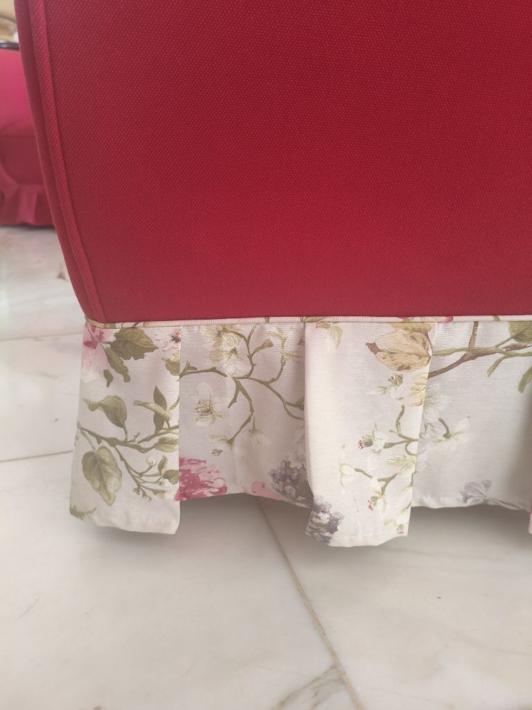 Conjunto de 3 sofás vermelhos