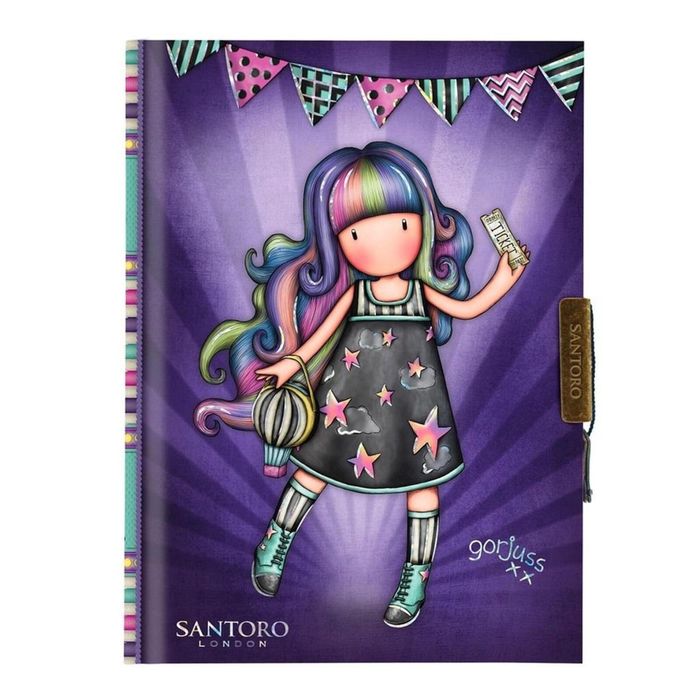 Zamykany Notes Gorjuss Fairground Up and Away Santoro ,180x131 mm