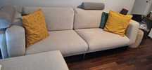 Sofa 3 osobowa Nockeby IKEA (1299 PLN) + Podnóżek (299 PLN)