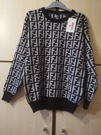 Sweter a la Fendi Kataliński czarny sweter