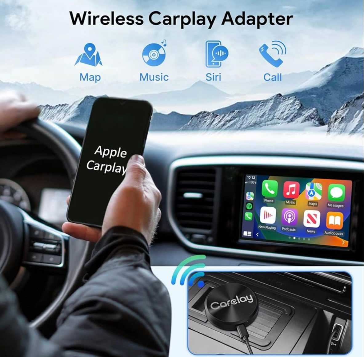 Bezprzewodowy adapter CarPlay 5GHz WiFi BT SIRI