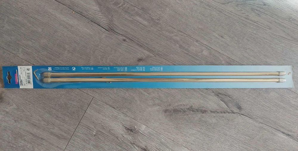 6 kompletów Pręty do zazdrostek 60-90 cm złoty GARDINIA