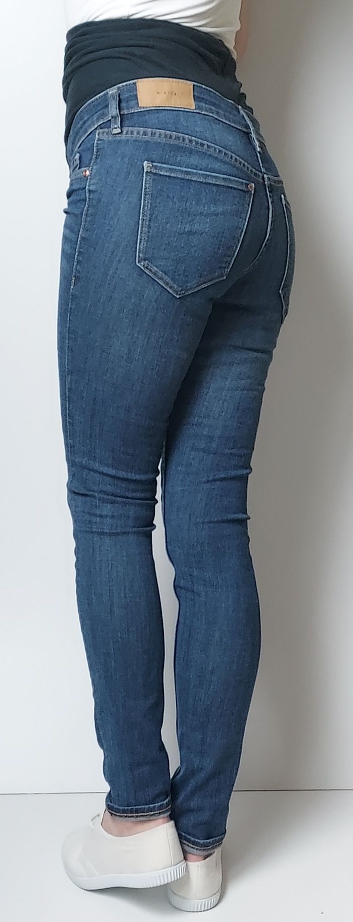 H&M MAMA_jeansy ciążowe Skinny_XS/S L74cm