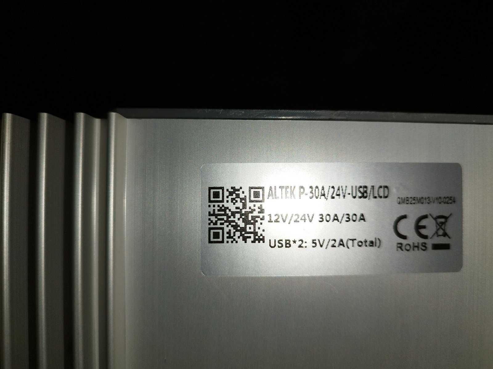 ALTEK P-30A/24V-USB/LCD. Контролер заряду для сонячних панелей дешево.