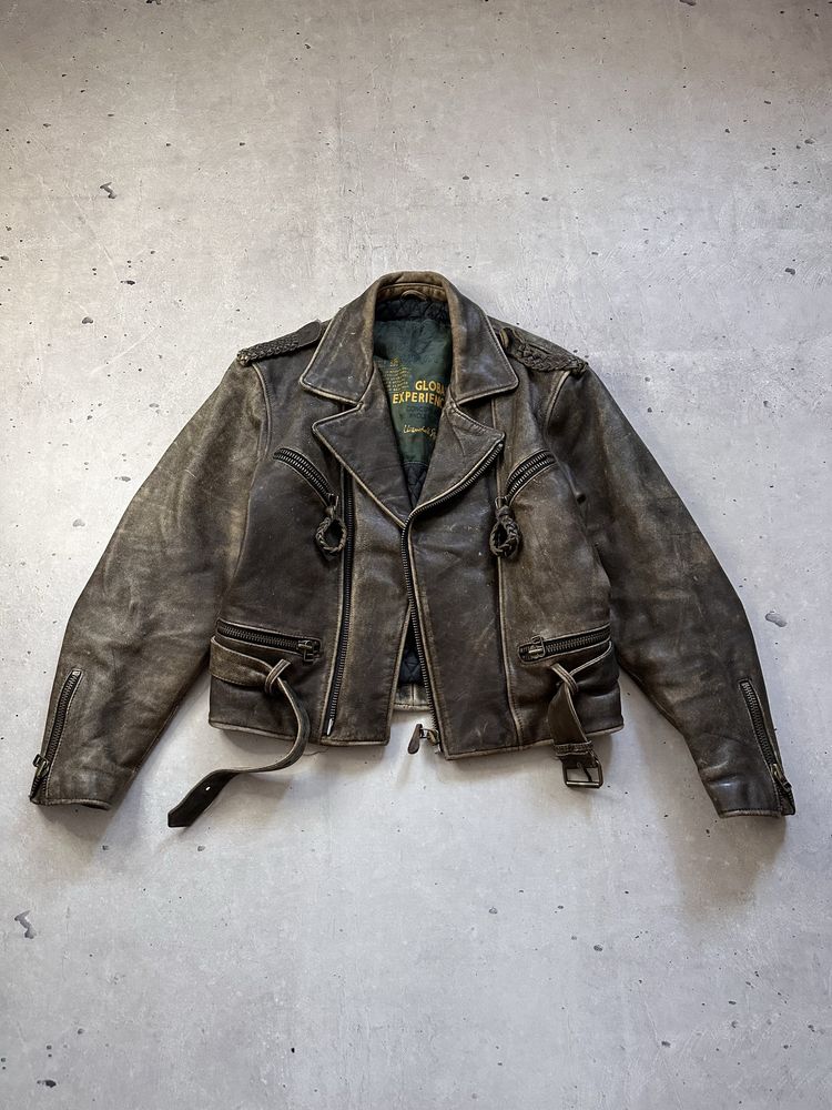 Harley ugly boy vintage leather jacket moto ma-1 шкіряна куртка