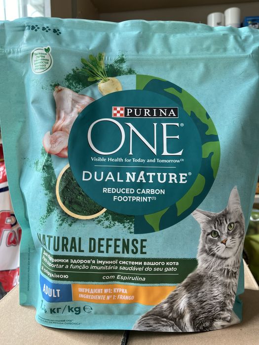 Сухий корм для котів з куркою. Purina ONE Dual Nature зі Спіруліною