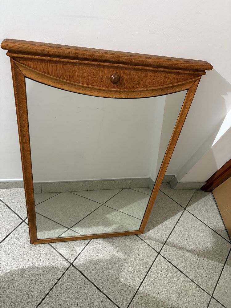 2 komody oraz lustro dębowe