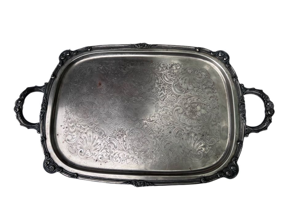 Duża platerowana srebrem taca do serwowania MFG Corp B41/25055