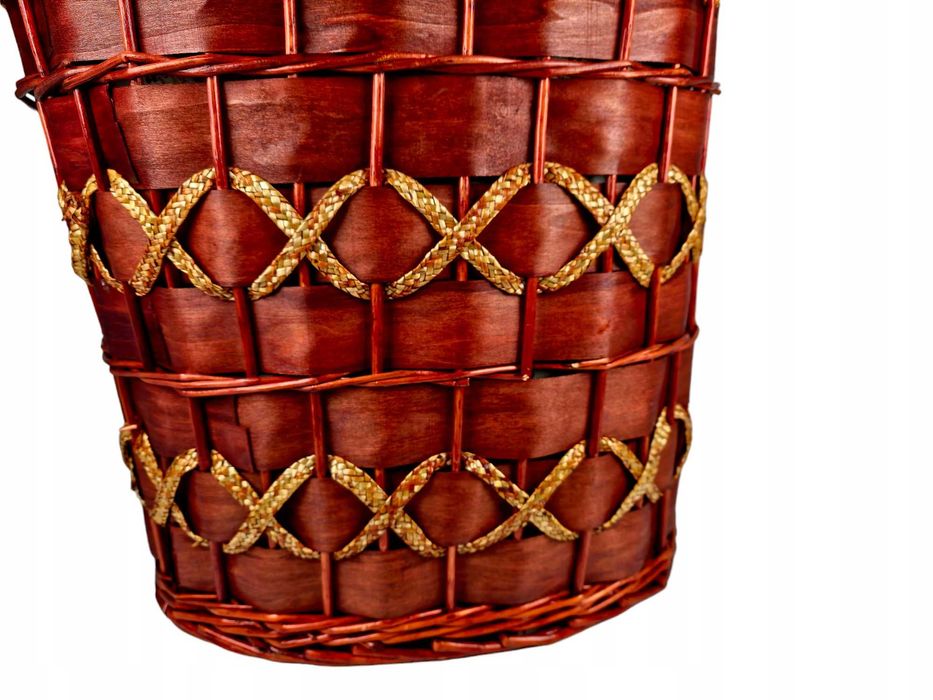 Vacchetti Giuseppe 3 kosze na pranie w wiklinach, brązie, średnim