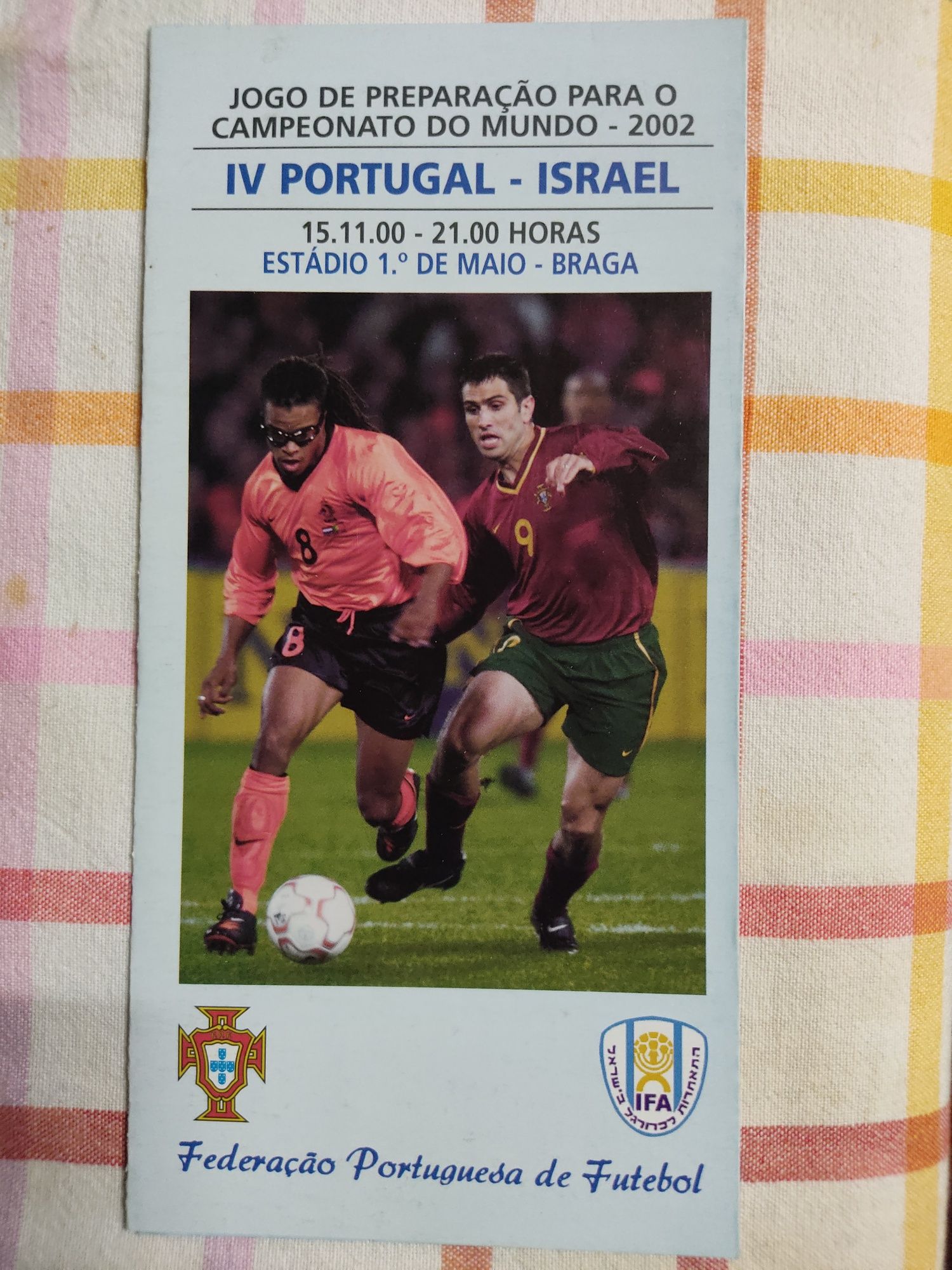 Programa de jogo Portugal Israel 2002