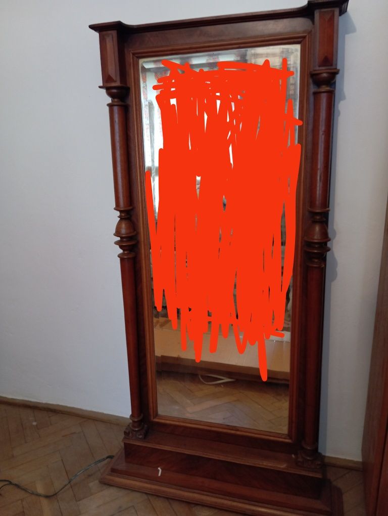 Lustro drewniane przedwojenne