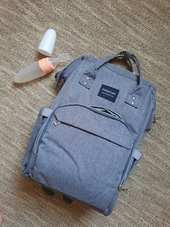 Рюкзак - сумка для мамы, силиконовая ложка - контейнер для прикорма