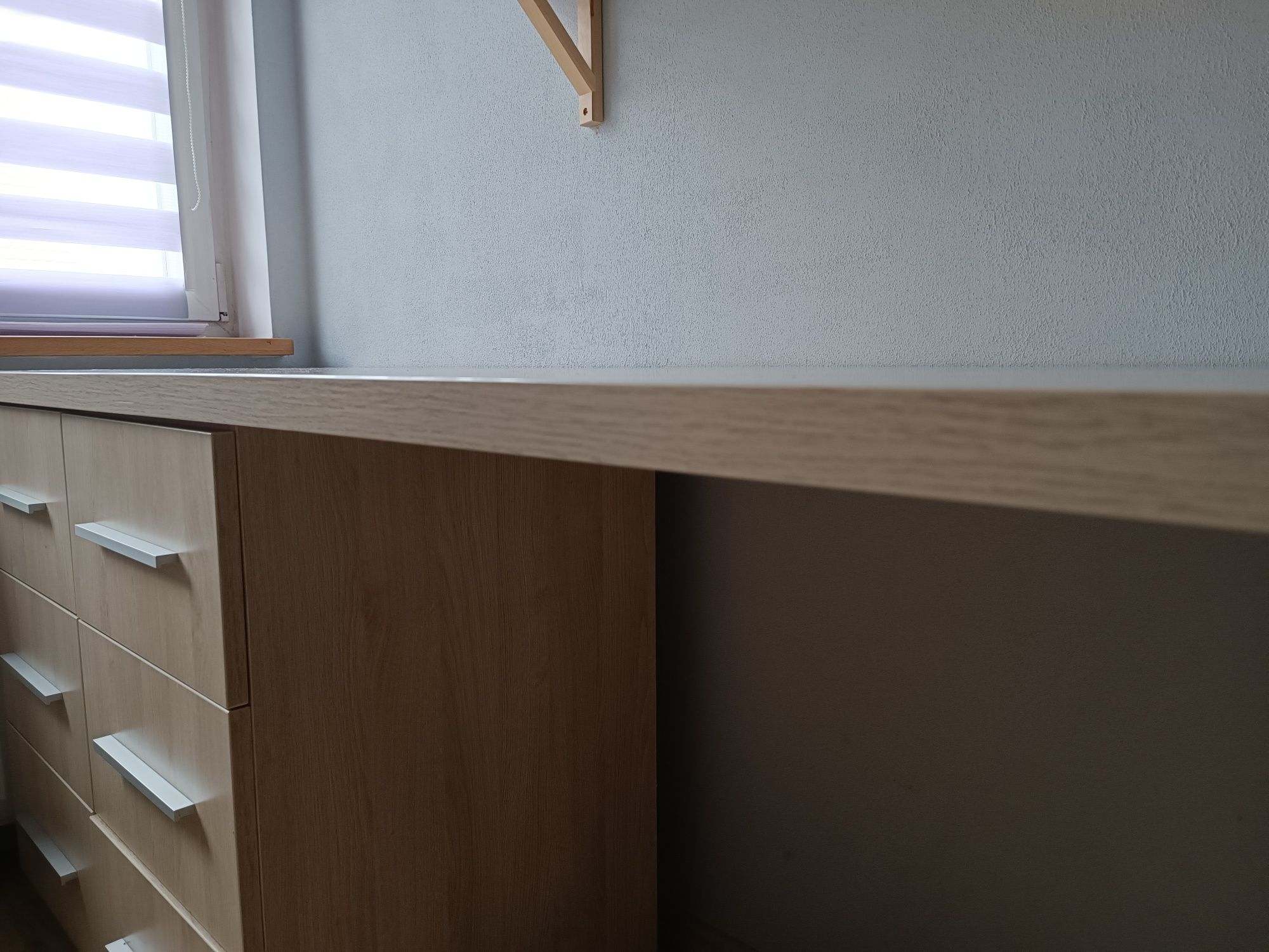 Duże biurko stan idealny dąb bielony