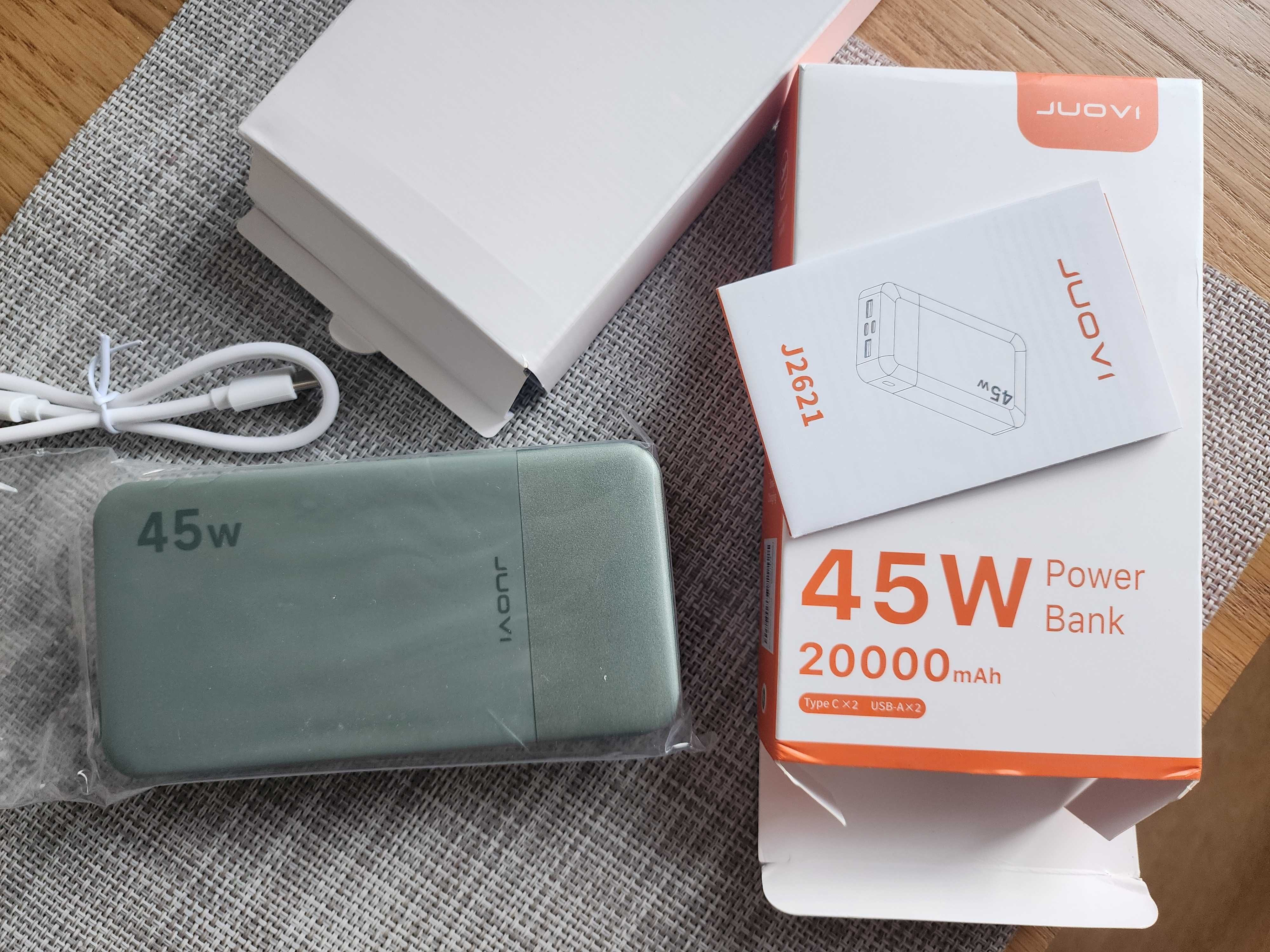 J2621 PowerBank 20000mAh 45W Power Bank,PD 3.0 QC 4.0 Fast Charging