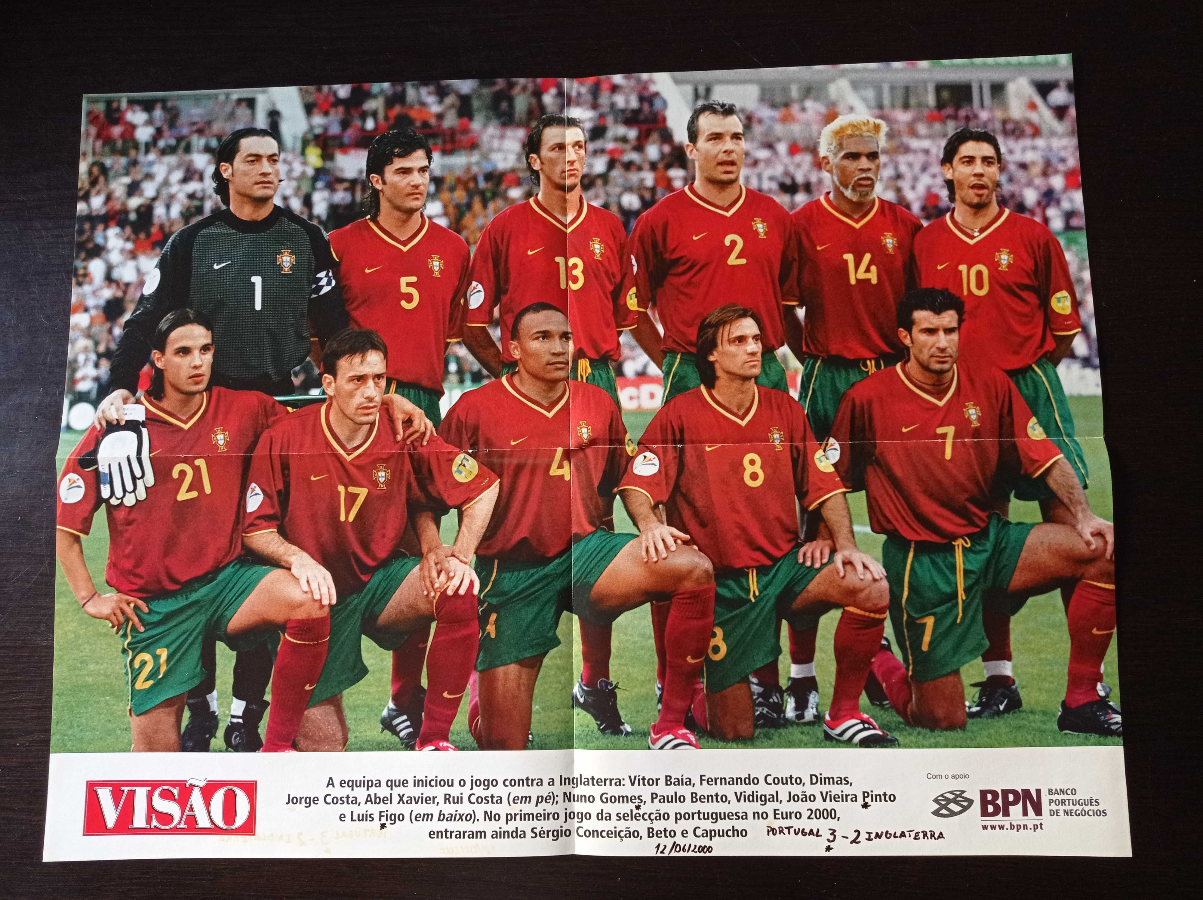 Poster de futebol de Portugal 2000 - jogo com Inglaterra