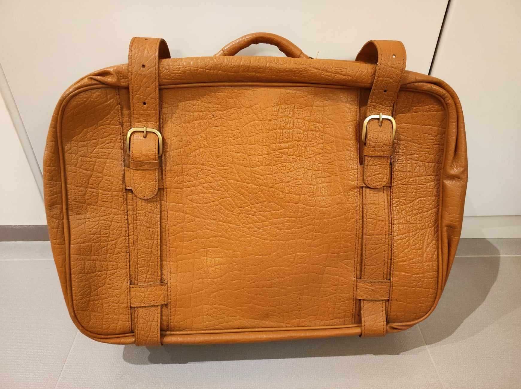 Walizka torba PRL retro jasny brąz