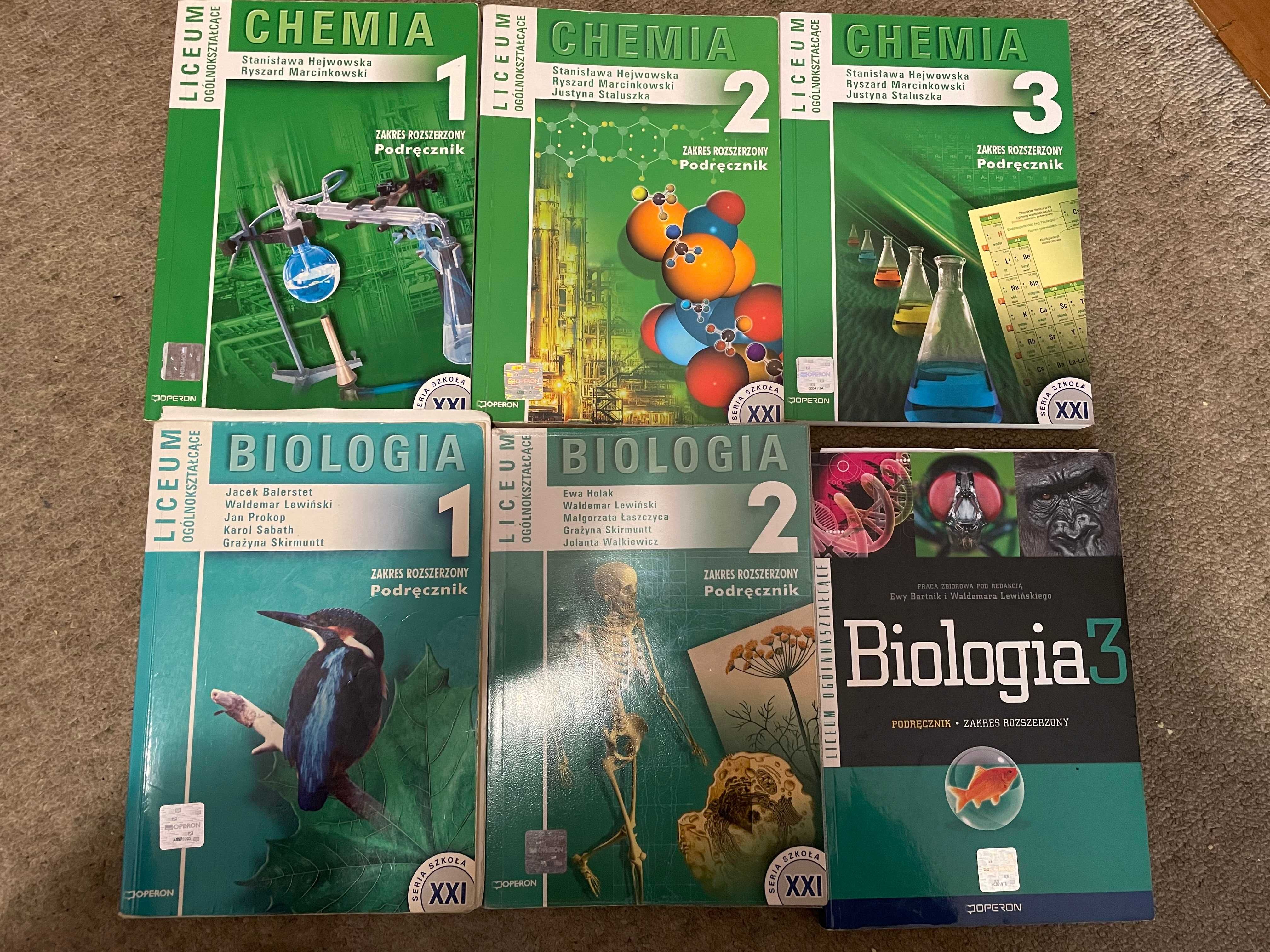 Podręczniki Operon Biologia i Chemia zakres rozszerzony i inne