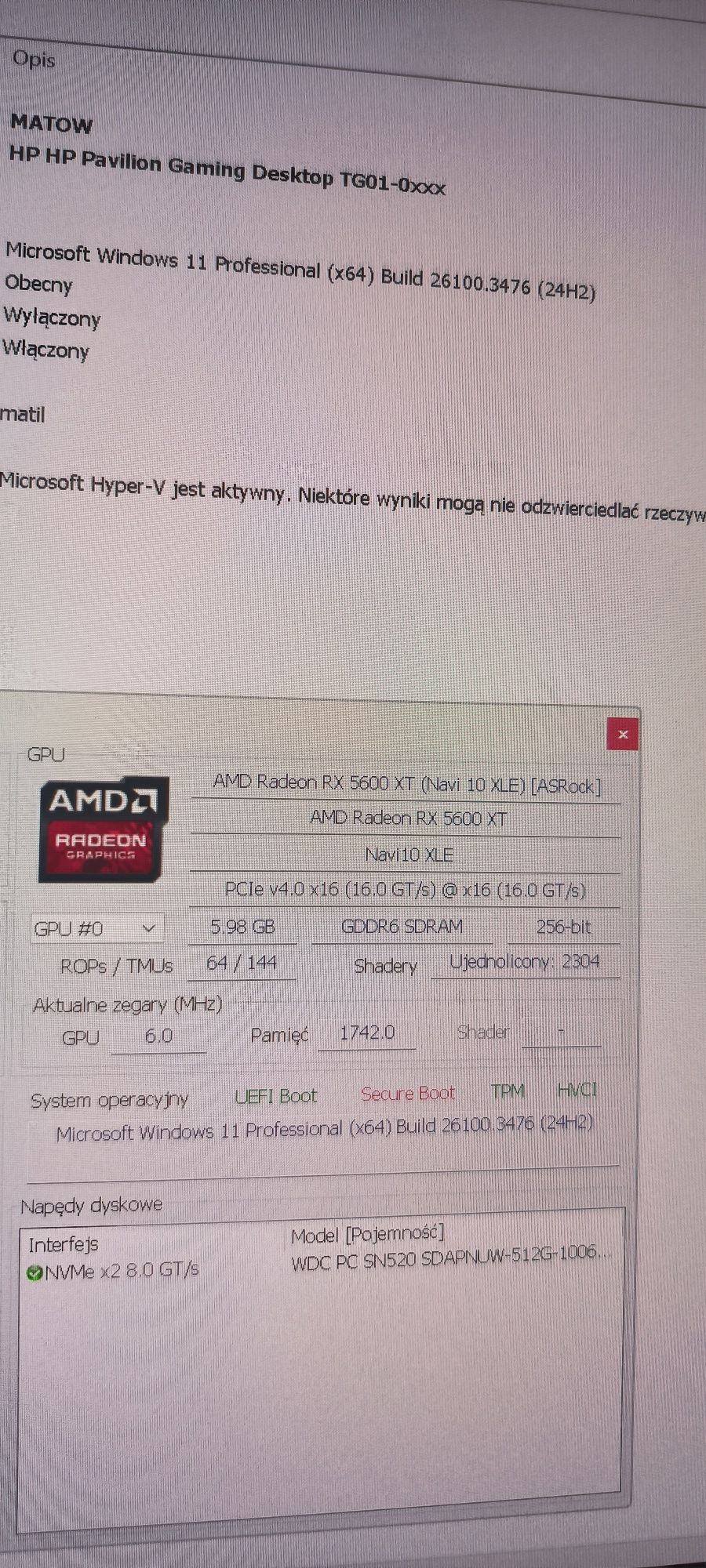 Komputer gamingowy RX 5600XT