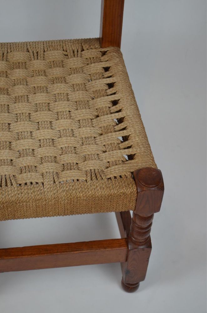 Conjunto de 6 cadeiras em corda e madeira