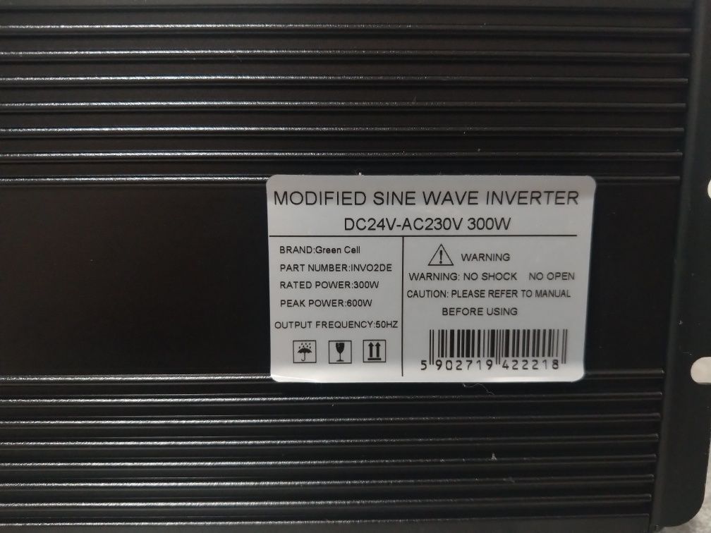 Інвертор GreenCell, 24v (300w - робоча потужність, 600w - пускова)