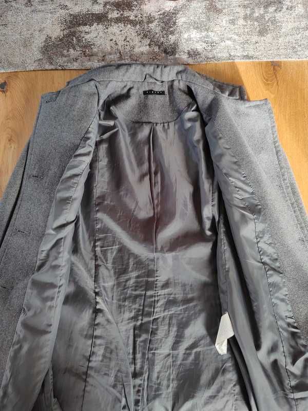 Szary płaszcz wełniany Sisley