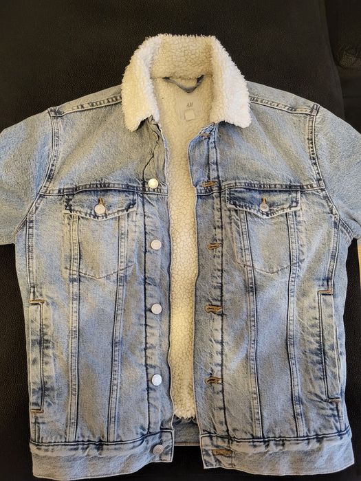 Kurtka jeansowa męska H&M z kożuszkiem