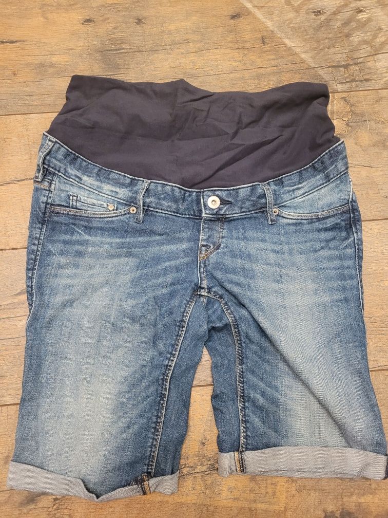 Jeansy spodnie krótkie ciążowe 38