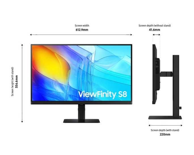 Монітор 4K 27" Samsung ViewFinity S8 S80D UHD Monitor (LS27D800EAUXEN)