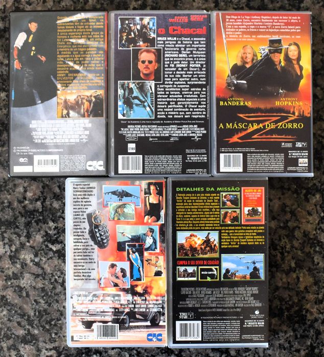 Lote 15 filmes de vários géneros em VHS (Lote 3)
