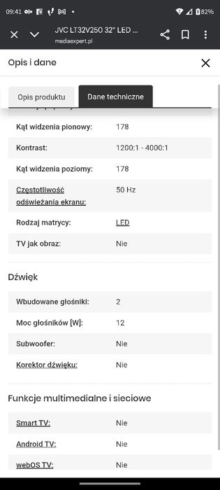 Telewizor JVC LT32V250 32" LED