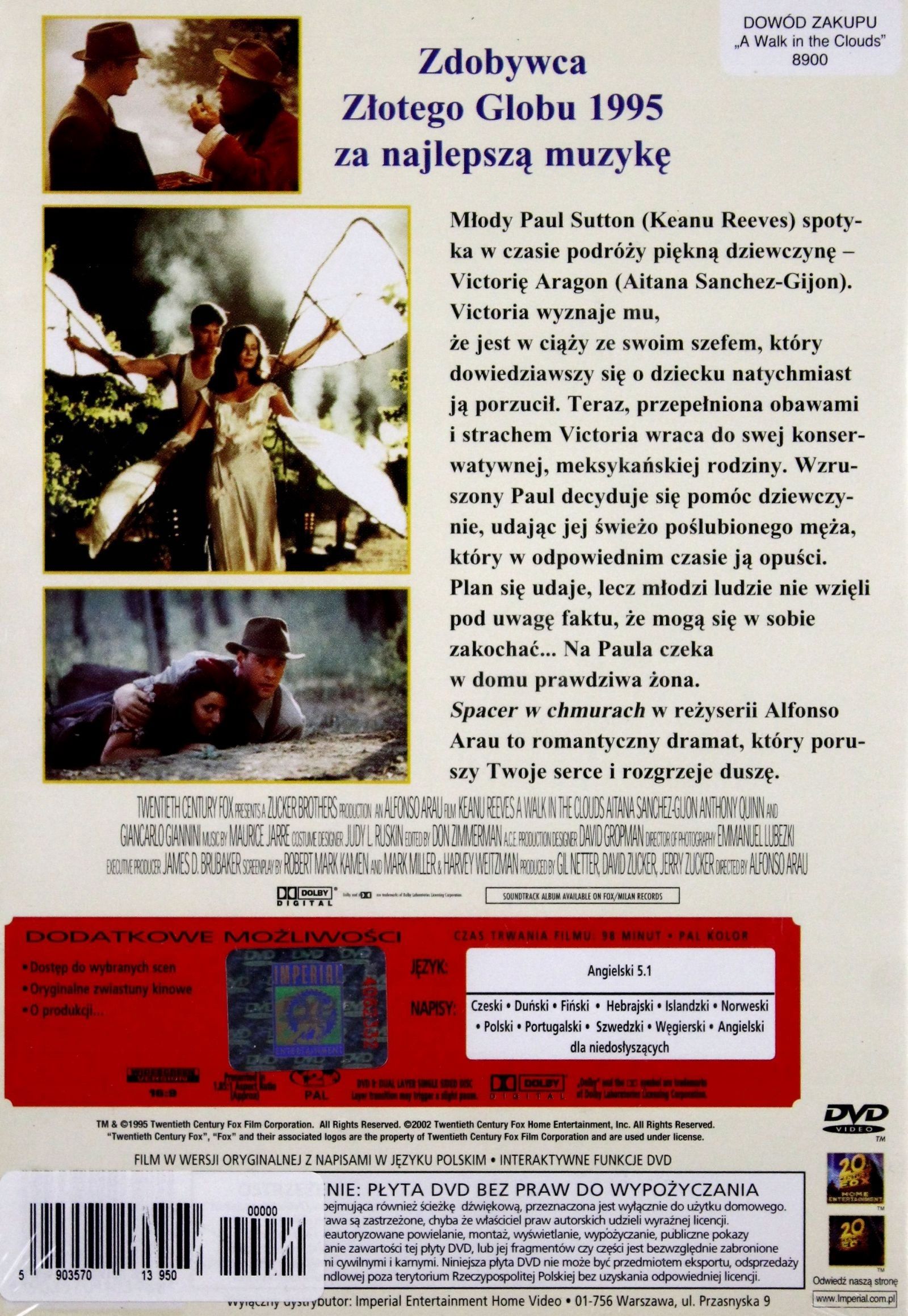Film Spacer W Chmurach Płyta Dvd