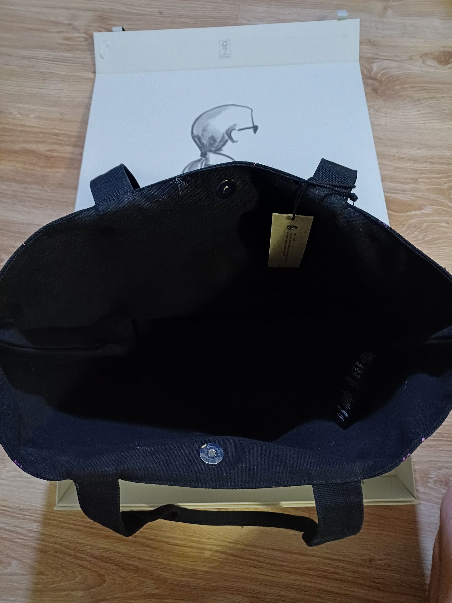 Torebka szoperka Karl Lagerfeld canvas shopper