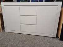 Komoda 150 cm BELLO BIANCO III korpus biały mat / fronty biały połysk