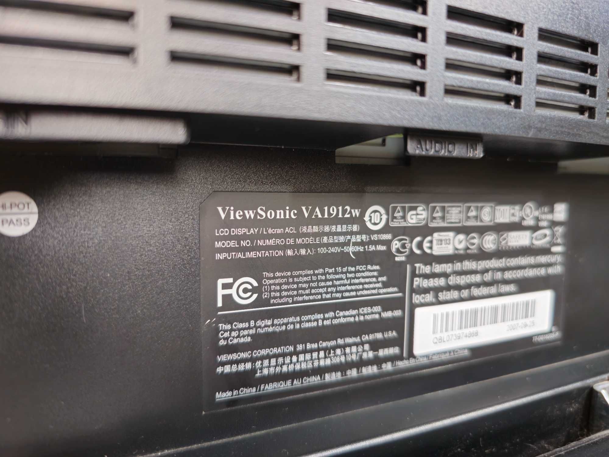 Монитор Viewsonic VA1912w 19 дюймов + ПодарОК Домашний Кинотеатр!