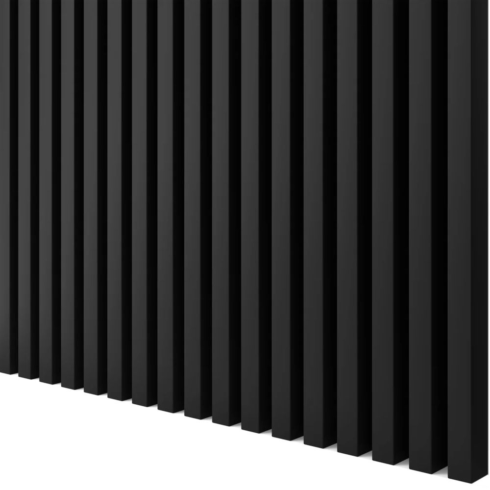 Lamele 3d ścienne czarny mat MDF 3x4 cm 275cm (30x40 mm 2750 mm)