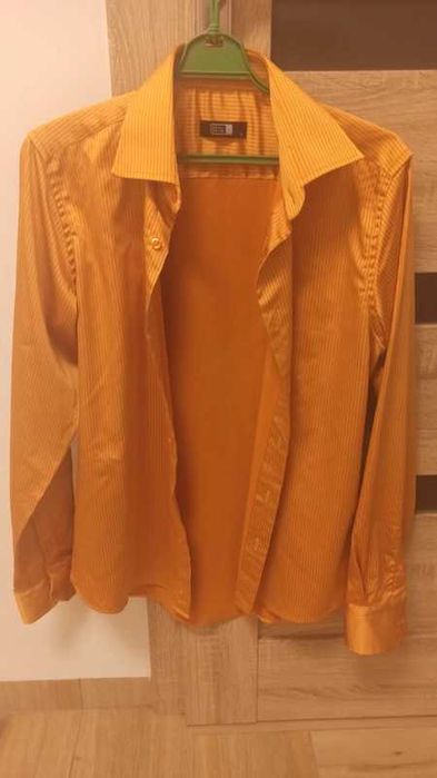 Pomarańczowa męska koszula na długi rękaw M