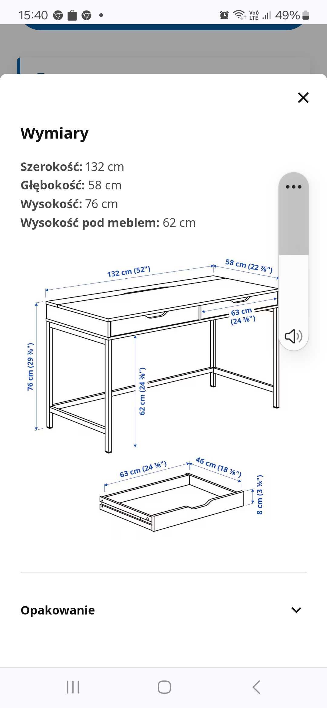 Biurko Alex Ikea białe 132X57