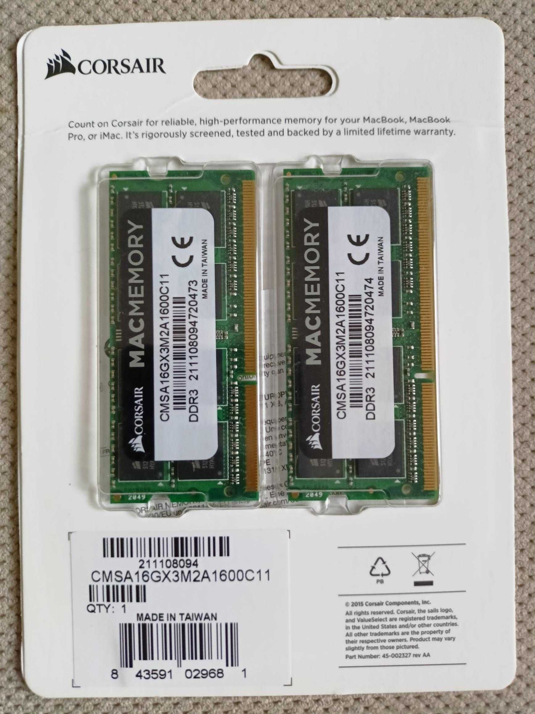 ram ddr3 macbook pro 16gb imac 1600mhz corsair nowe 2x 8gb