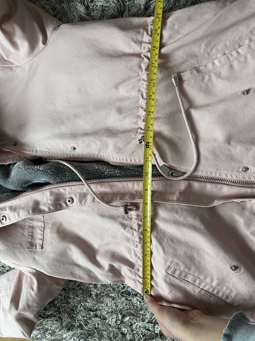 Kurtka damska zimowa ocieplana pudrowy róż roz L