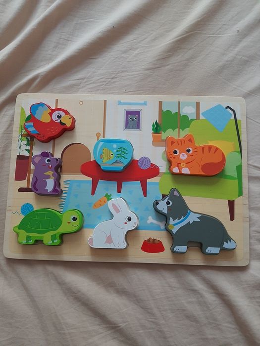 Układanka drewniana zwierzęta