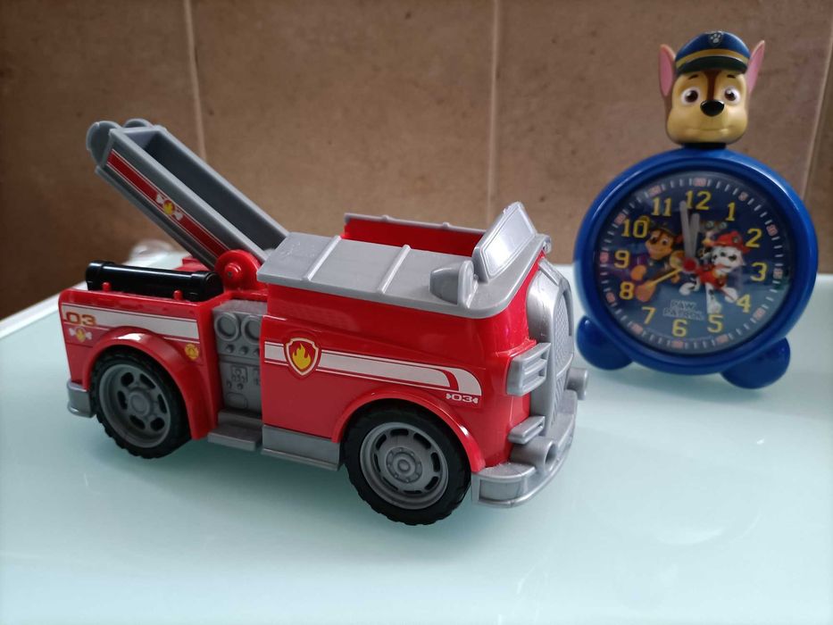 Carro de Bombeiros da Patrulha Pata + Relógio da Patrulha Pata