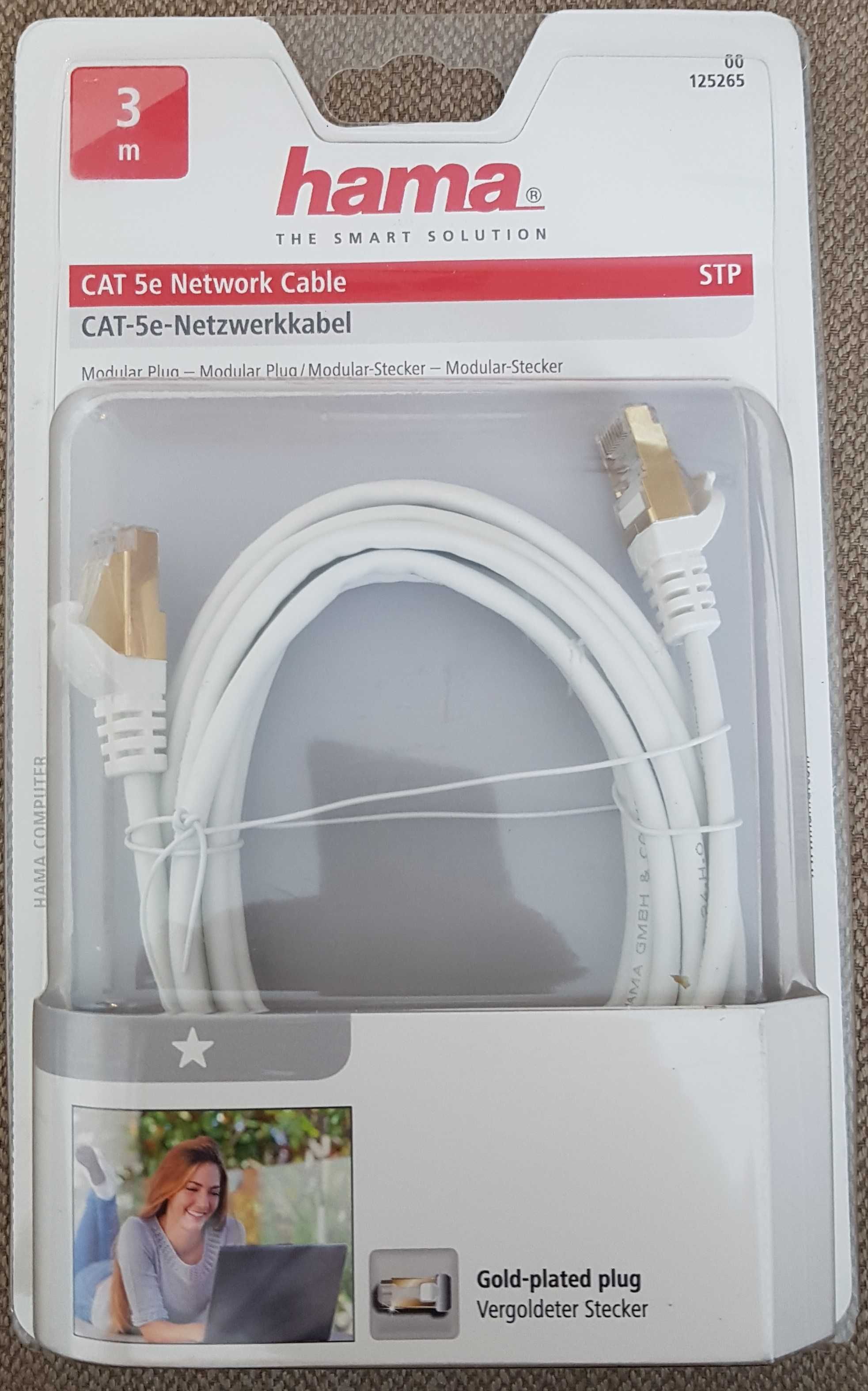 Hama Ethernet kabel sieciowy STP , 3 m, 1000 Mbit/s, pozłacany,